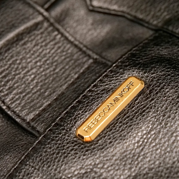 Rebecca Minkoff Black Leather Clutch with Gold Lock — NEW - Picture 2 of 11